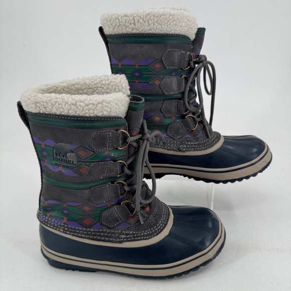 Sorel Shoes - Sorel Snow Winter Duck Boots WOMENS Gray Lined Lace Up NL1715-035 SIZE 6